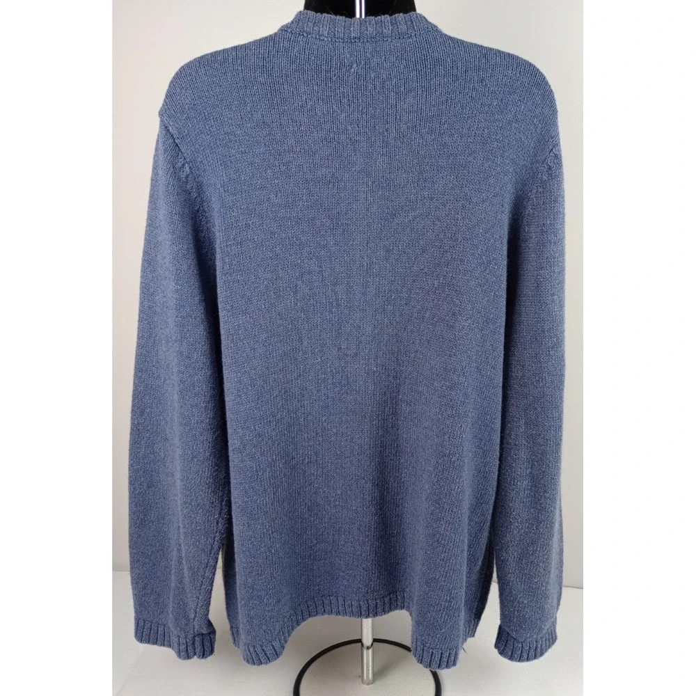 Croft & Barrow Women's XL Blue Winter Snowflake Snowman Zipper Cardigan Sweater